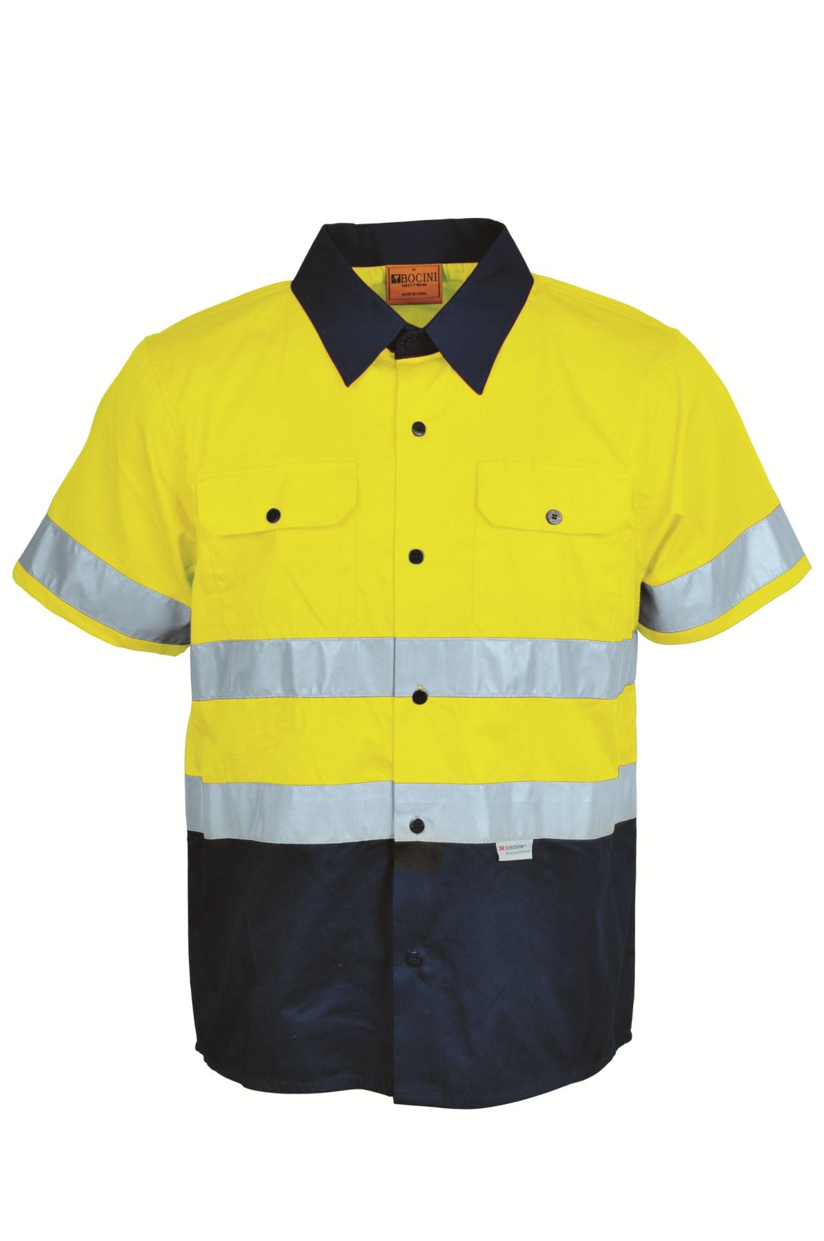 SS1231-Hi-Vis S/S Cotton Drill Shirt With Reflective Tape