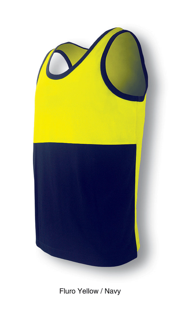 ST0540-Hi-Vis Polyface/Cotton Back Singlet