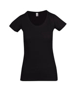 T917LD-Ladies Raw Cotton Wave Tees