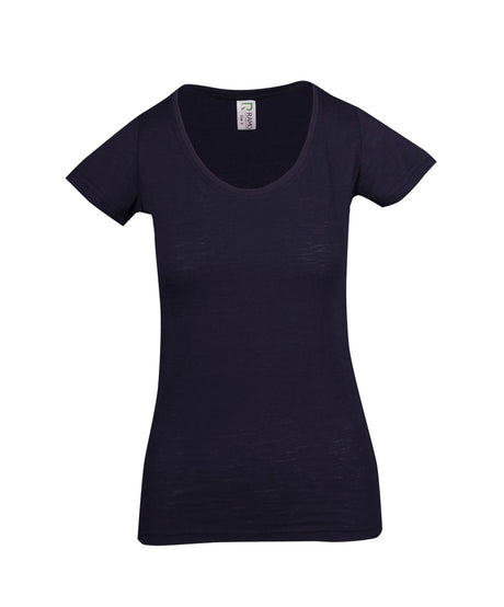 T917LD-Ladies Raw Cotton Wave Tees