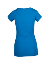 T918LD-Ladies Raw Cotton Wave V Neck Tees