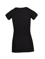 T918LD-Ladies Raw Cotton Wave V Neck Tees