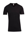 T918TV-Mens Raw Cotton Wave  V Neck Tee