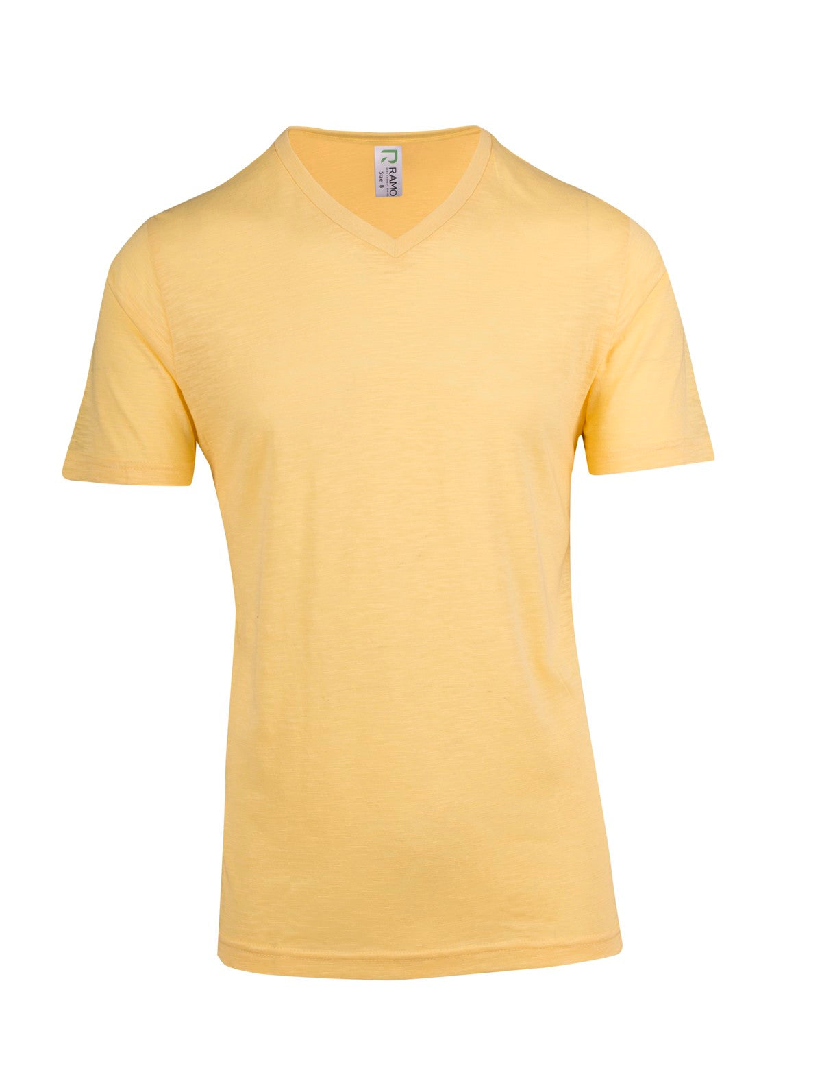 T918TV-Mens Raw Cotton Wave  V Neck Tee