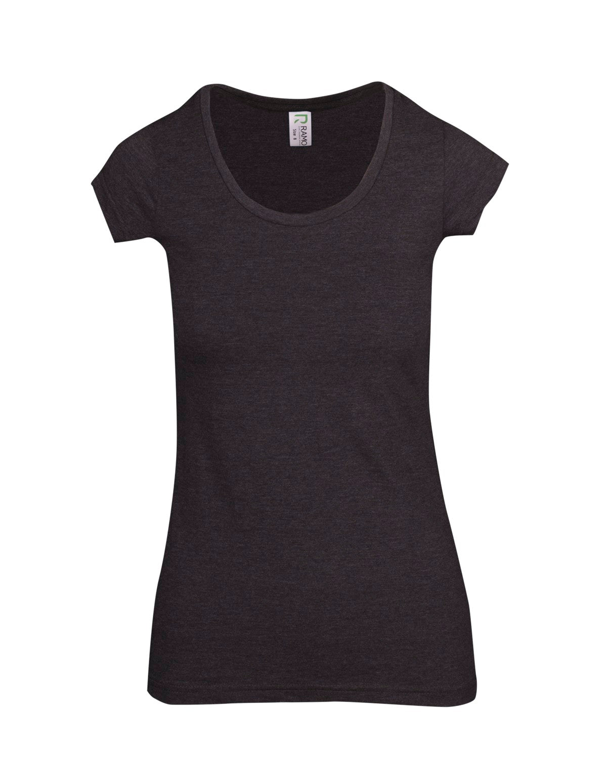 T938LD-Ladies Marl Scoop Neck T-shirt