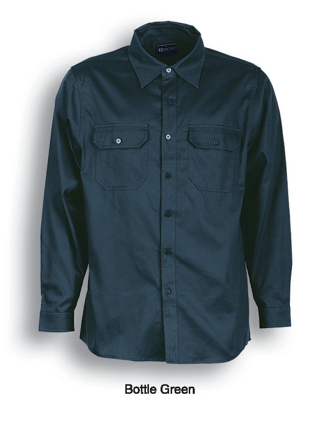 WS0680-Cotton Drill Work Shirt L/S