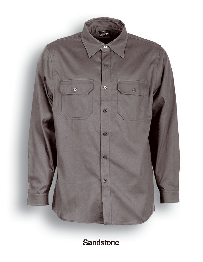 WS0680-Cotton Drill Work Shirt L/S