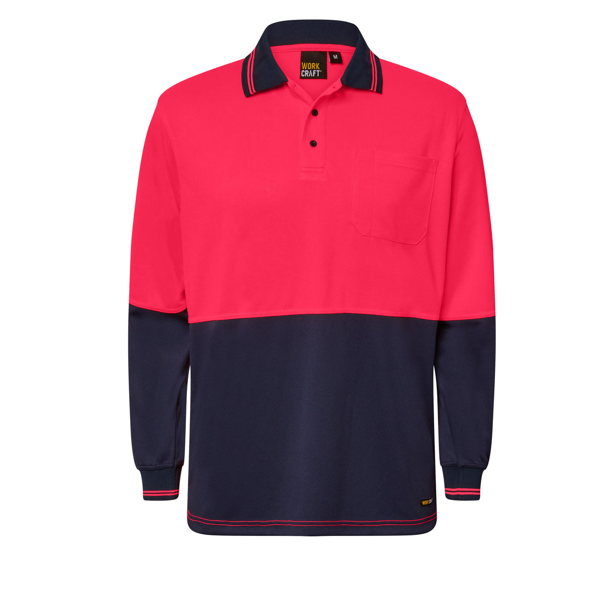 WSP202-Hi Vis Two Tone Ls Polo Pocket