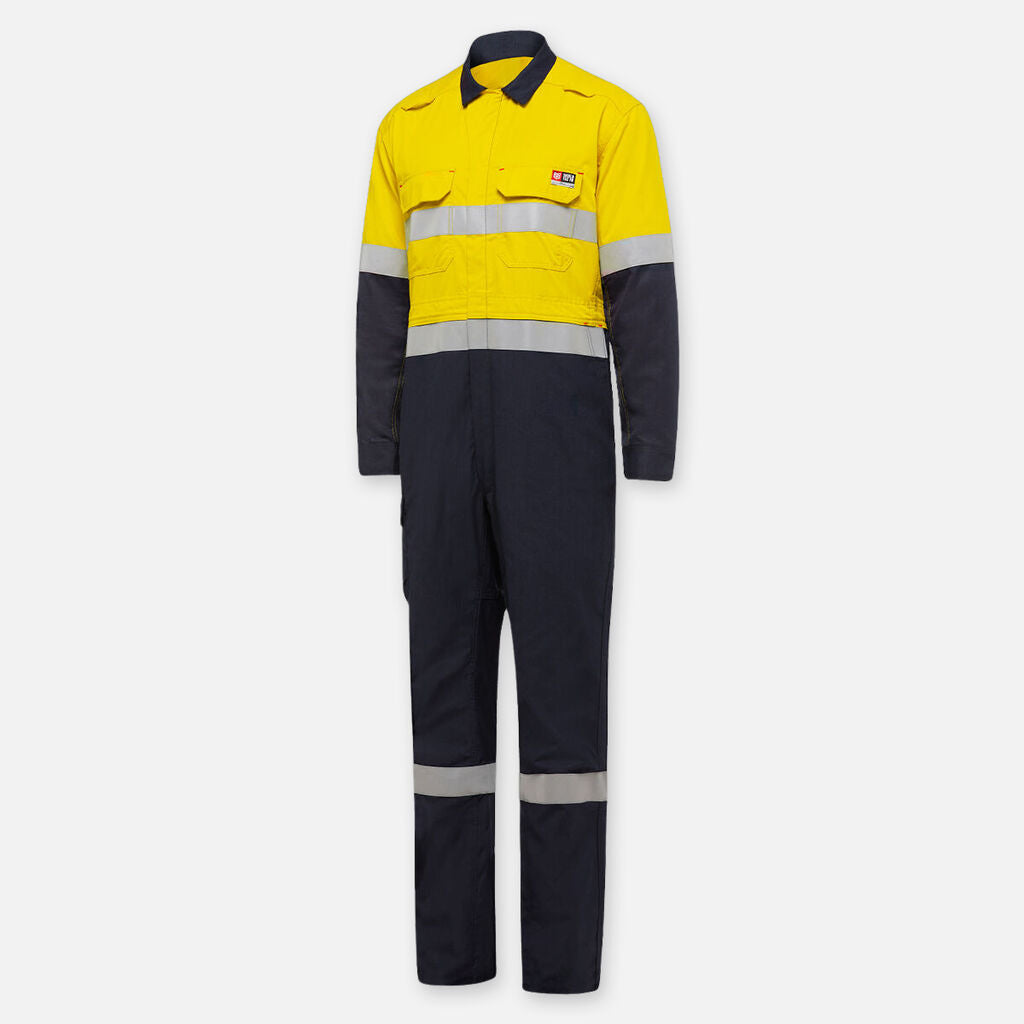 Y00055-Shieldtec FR Hi Vis Spliced Coverall with FR Tape