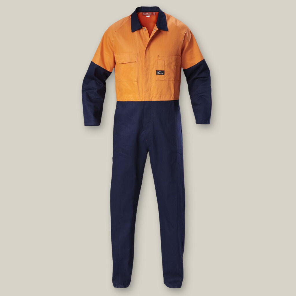 HI-VIS 2TONE COTTON DRILL COVERALL