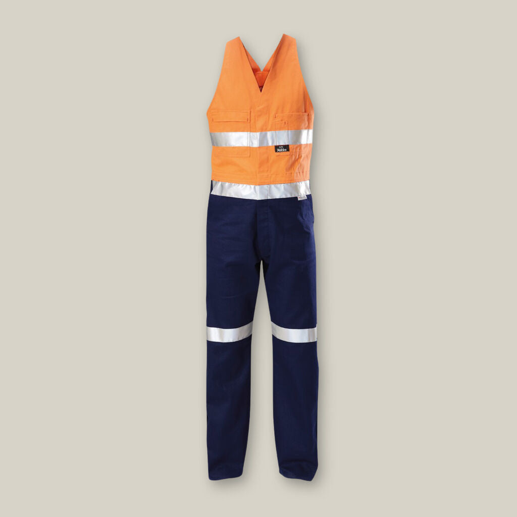 HI-VIS 2TONE ACTION BACK COTTON TAPED OVERALL