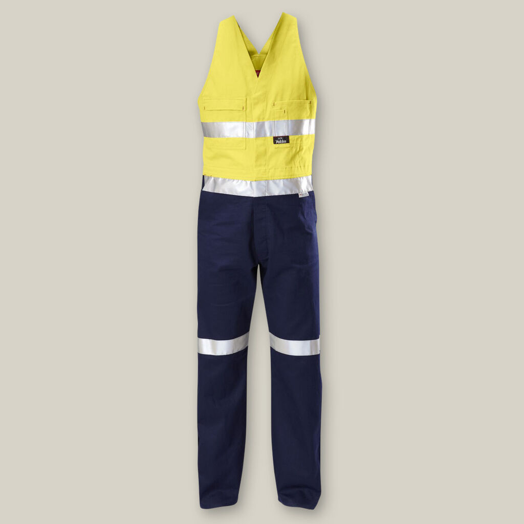 HI-VIS 2TONE ACTION BACK COTTON TAPED OVERALL