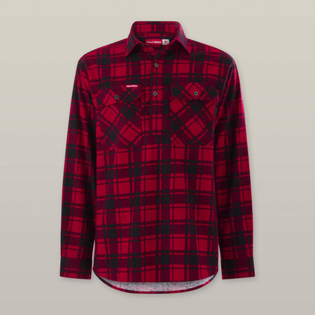 Y04006-Hard Yakka Core Mens Long Sleeve Closed Front Check Flannel Shirt