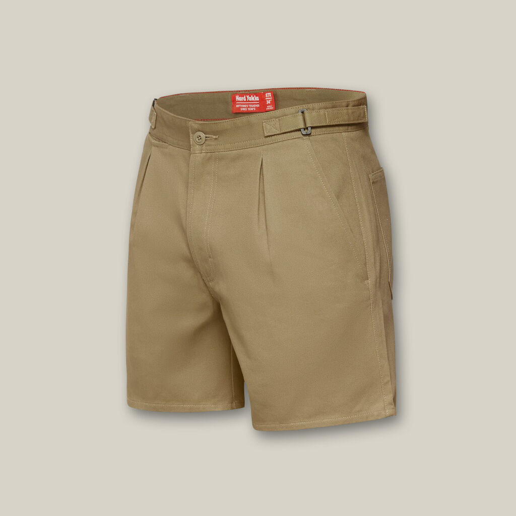 RELAXED FIT COTTON DRILL SHORT WITH SIDE TABS