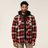 QUILTED FLANNEL HOODED SHACKET