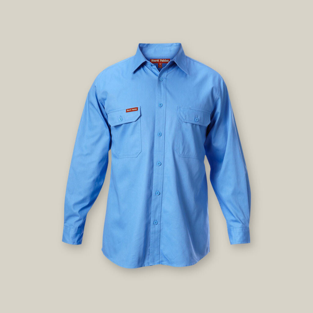 LONG SLEEVE OPEN FRONT COTTON DRILL WORK SHIRT