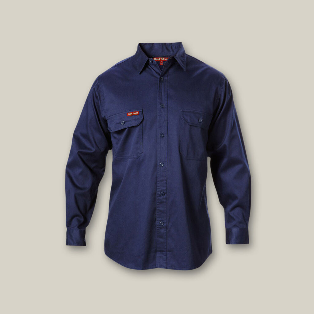 LONG SLEEVE OPEN FRONT COTTON DRILL WORK SHIRT