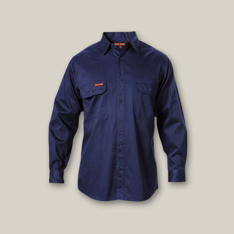 LONG SLEEVE OPEN FRONT COTTON DRILL WORK SHIRT