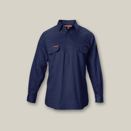 LONG SLEEVE CLOSED FRONT COTTON DRILL WORK SHIRT