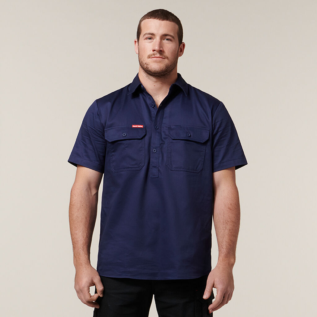 SHORT SLEEVE CLOSED FRONT COTTON DRILL WORK SHIRT