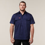 SHORT SLEEVE CLOSED FRONT COTTON DRILL WORK SHIRT