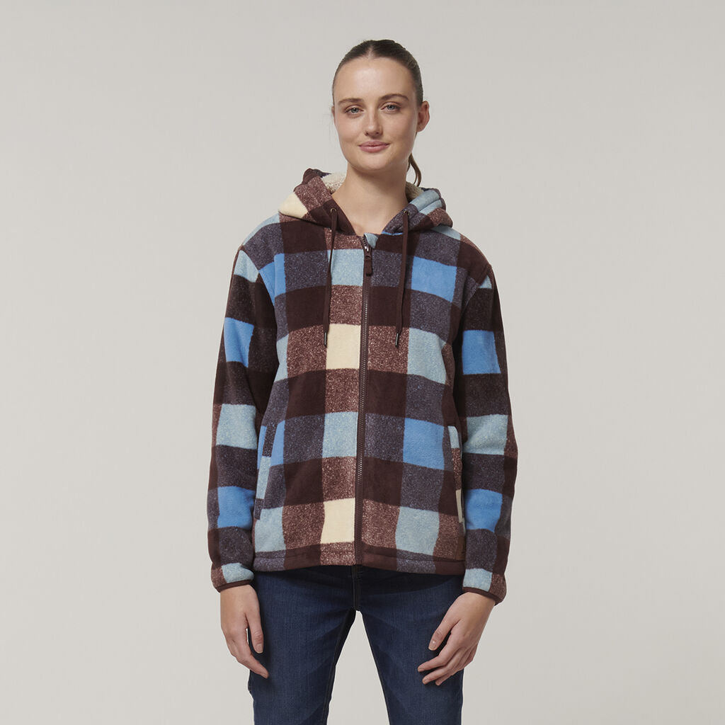 Y08522-Hard Yakka Womens Check Zoodie