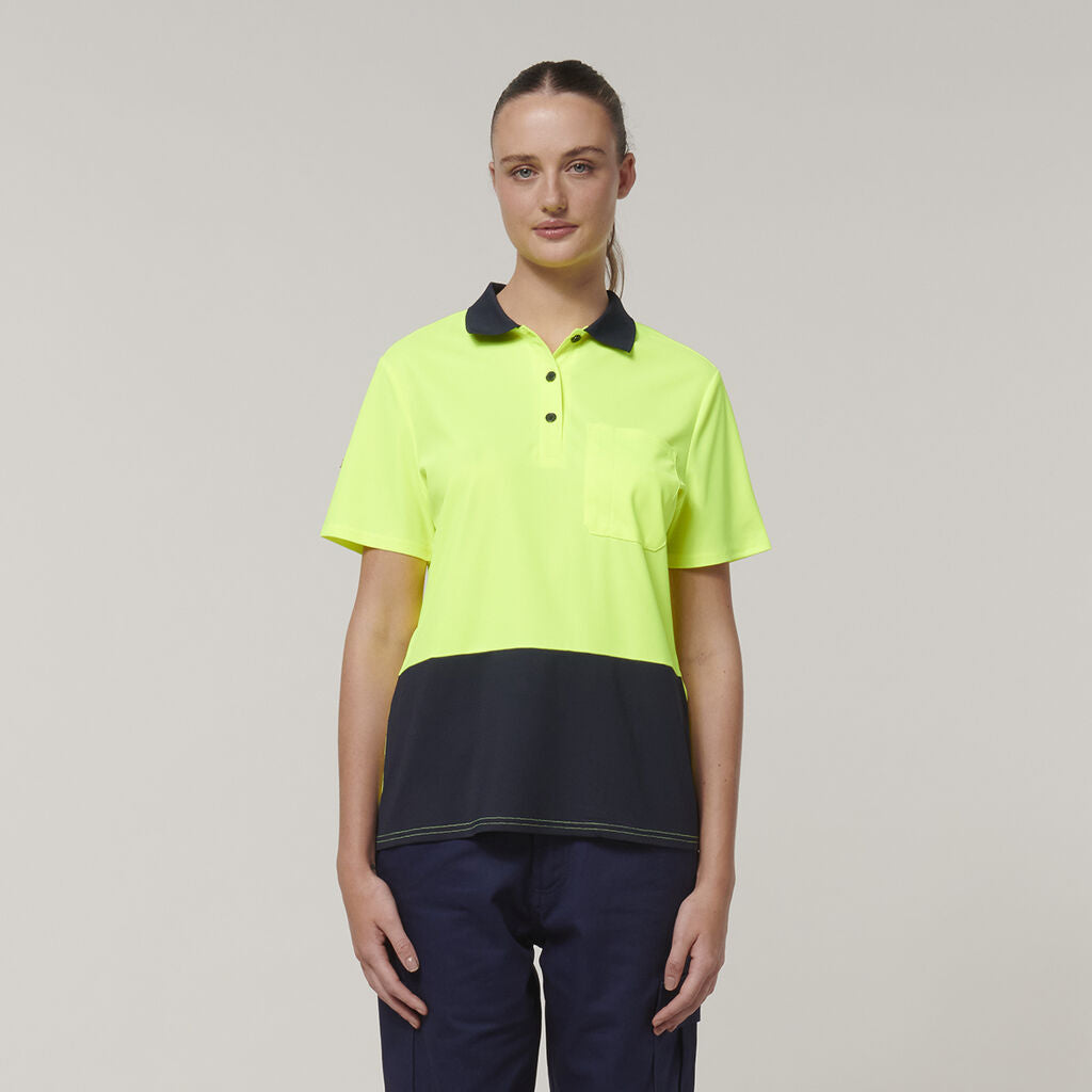 Y08601-Hard Yakka Womens Short Sleeve Hi Vis Polo