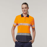 Y08602-Hard Yakka Womens Short Sleeve Hi Vis Taped Polo