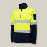 HI-VIS 2 TONE 1/4 ZIP BRUSHED TAPED FLEECE JUMPER