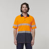 Y19618-Hard Yakka Mens Short Sleeve Hi Vis Taped Polo