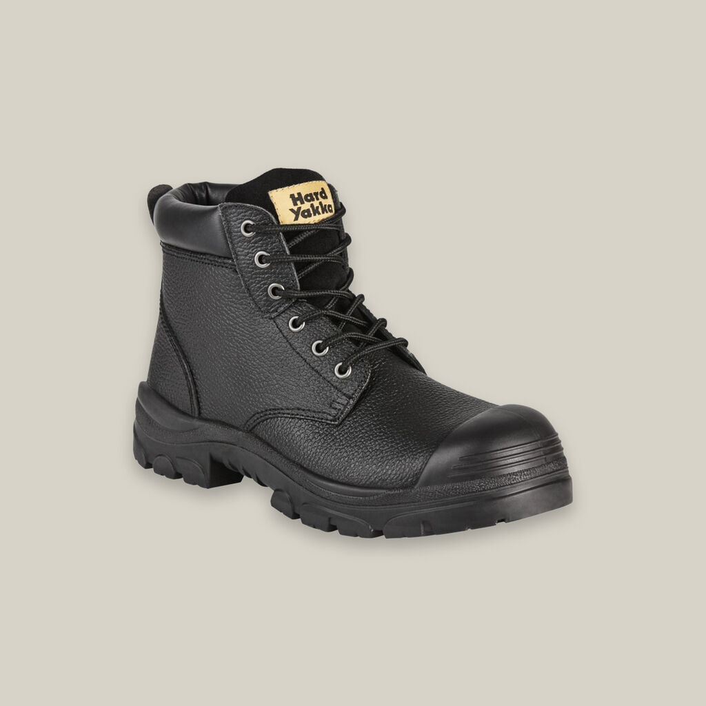 GRAVEL LACE UP STEEL TOE SAFETY BOOT - BLACK-Black