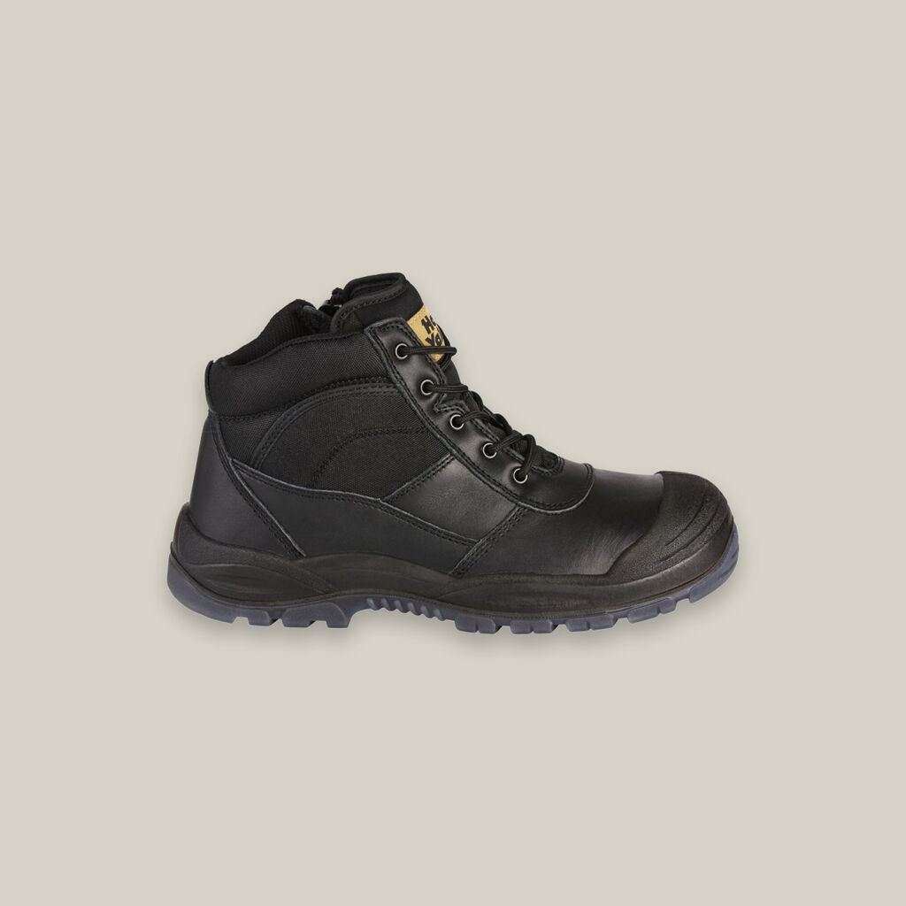 UTILITY ZIP SIDED STEEL TOE SAFETY BOOT - BLACK-Black