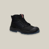 NITE VISION HI VIS LACE UP STEEL TOE SAFETY BOOT - BLACK-Black