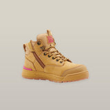 WOMEN'S 3056 LACE UP & SIDE ZIP SAFETY BOOT - WHEAT-Wheat