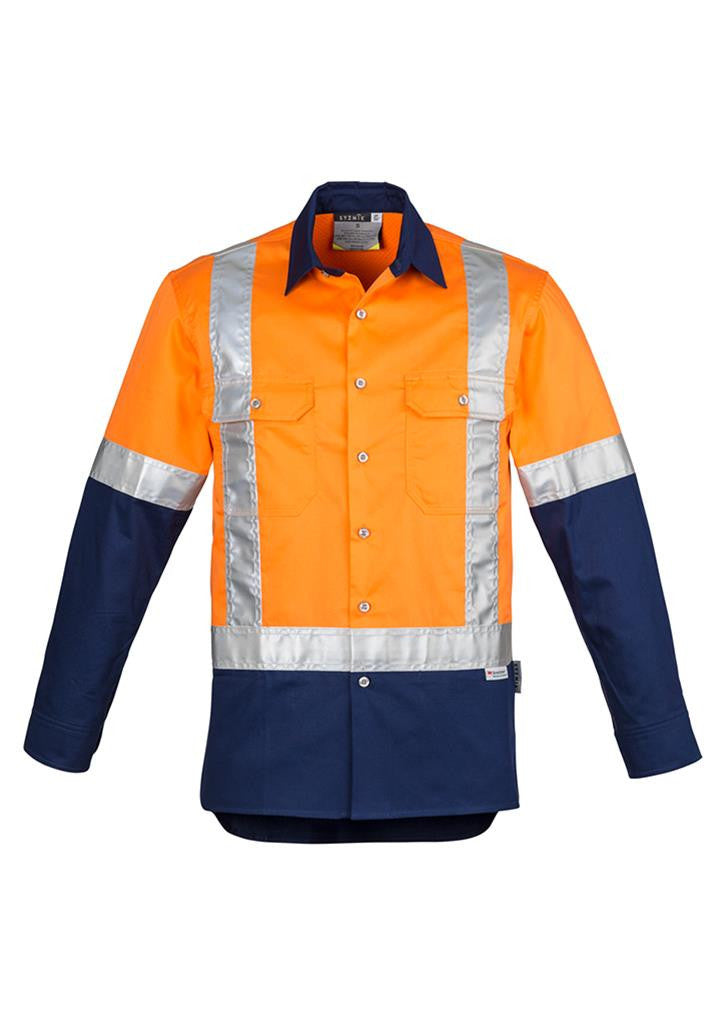 ZW124-Mens Industrial Long Sleeve Shirt - Shoulder Taped