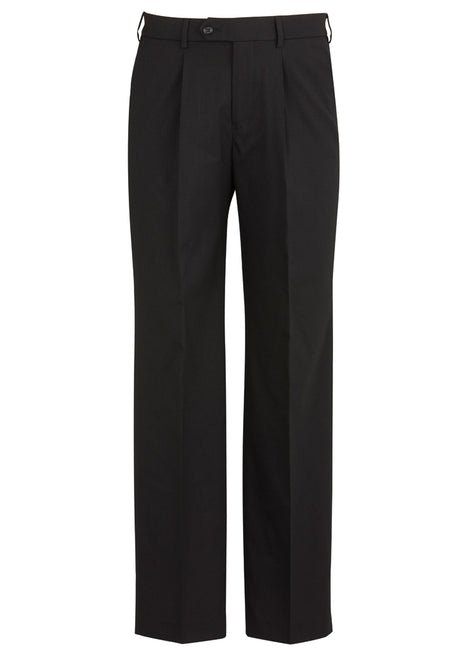 74011S-Comfort Wool Stretch Mens One Pleat Pant Stout