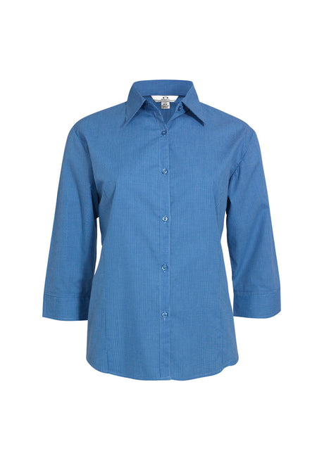 LB8200-Ladies Micro Check 3/4 Sleeve Shirt