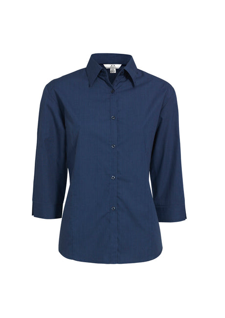 LB8200-Ladies Micro Check 3/4 Sleeve Shirt