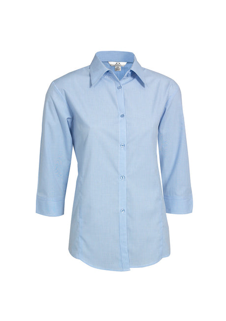 LB8200-Ladies Micro Check 3/4 Sleeve Shirt