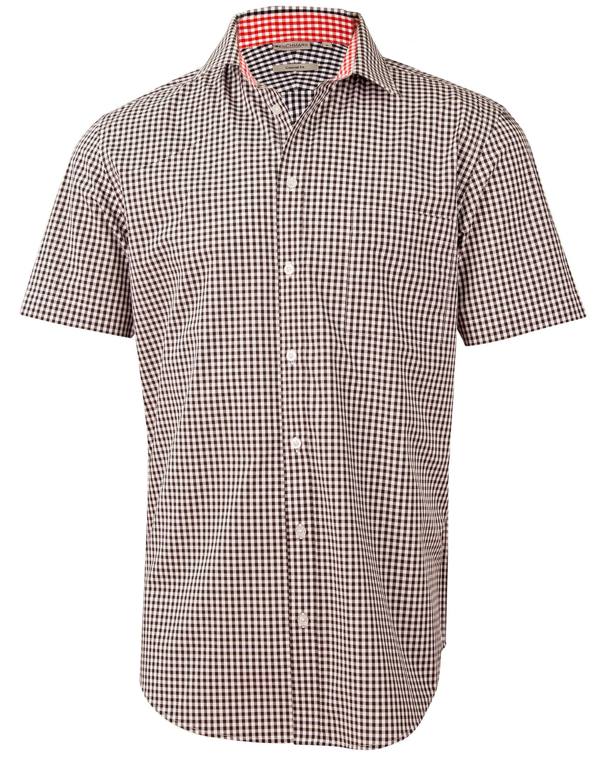 M7330S Men's Gingham Check Short Sleeve Shirt