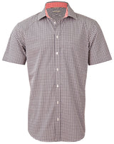 M7330S Men's Gingham Check Short Sleeve Shirt