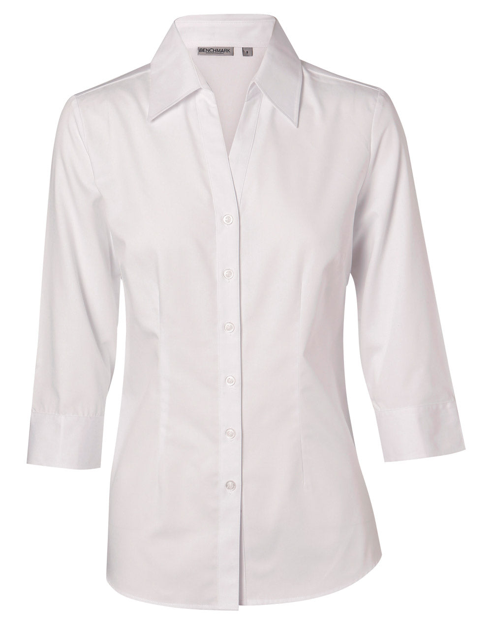 M8040Q Women's CVC Oxford 3/4 Sleeve Shirt