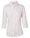 M8040Q Women's CVC Oxford 3/4 Sleeve Shirt