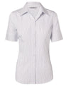 M8200S Women's Ticking Stripe Short Sleeve Shirt