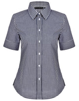 M8300S Ladies' Gingham Check Short Sleeve Shirt