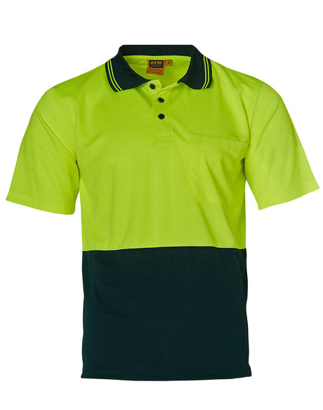 AIW SW01TD HI-VIS SHORT SLEEVE TRUEDRY MICRO-MESH SAFETY POLO