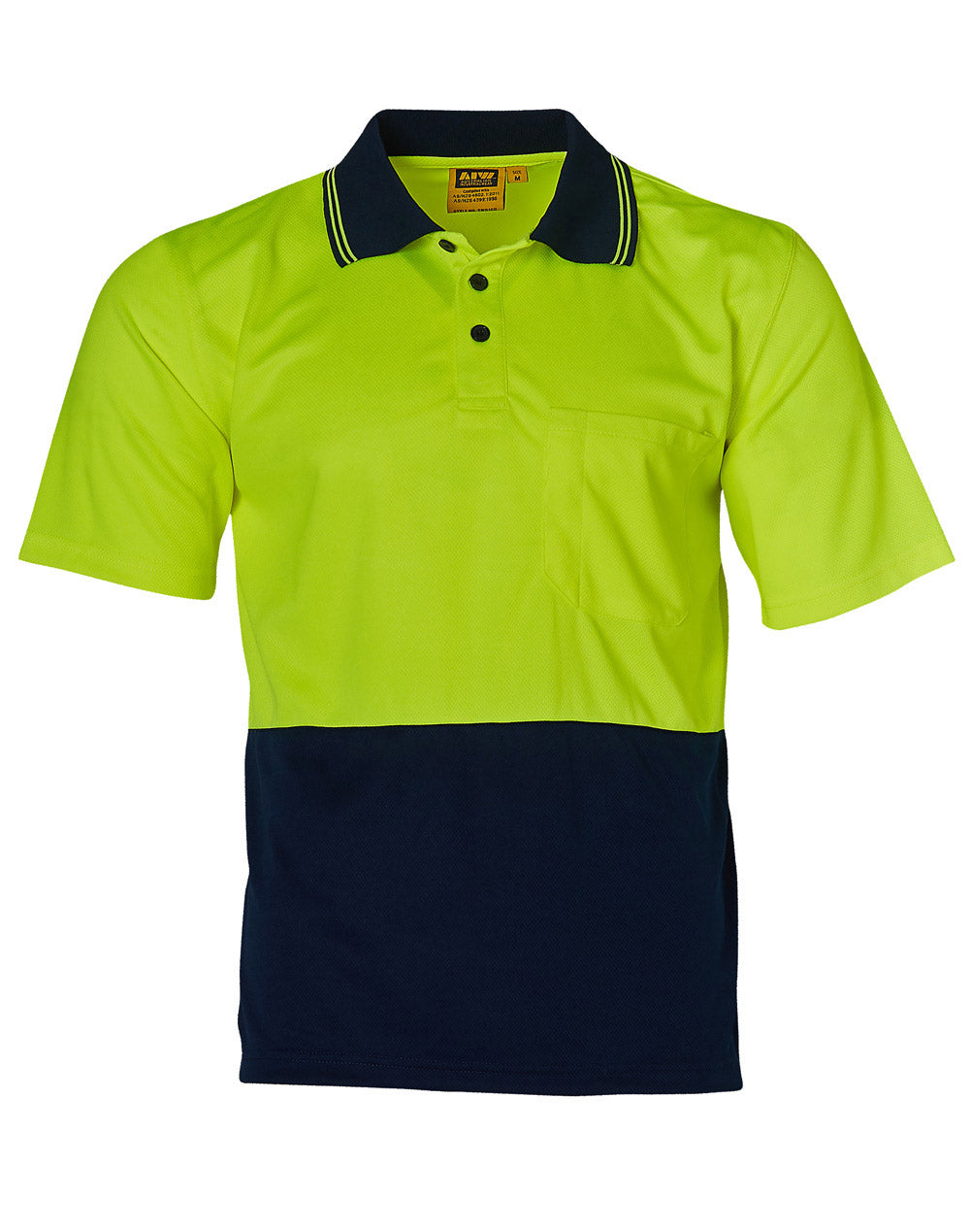 AIW SW01TD HI-VIS SHORT SLEEVE TRUEDRY MICRO-MESH SAFETY POLO