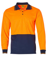 AIW SW05CD HI-VIS LONG SLEEVE COOLDRY MICRO-MESH SAFETY POLO