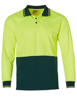 AIW SW05CD HI-VIS LONG SLEEVE COOLDRY MICRO-MESH SAFETY POLO