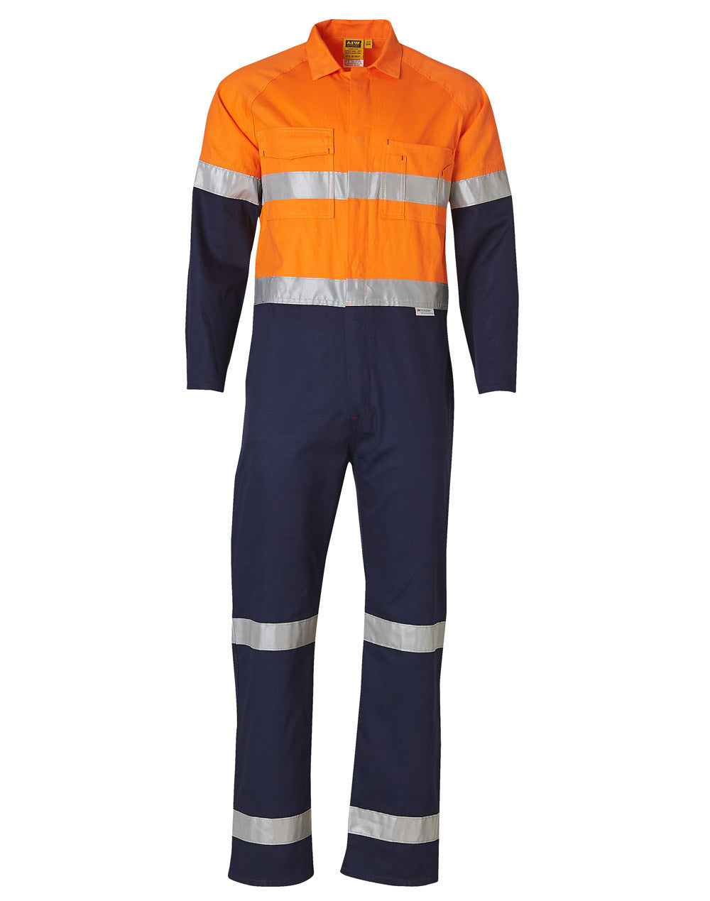 AIW SW207 TWO TONE MEN'S COTTON DRILL COVERALL WITH 3M SCOTCHLITE TAPES